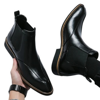 Новые Черные мужские ботинки 