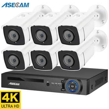 Новый 4K Ultra HD 8MP H.265 POE NVR Аудио Комплект системы видеонаблюдения Наружная Водонепроницаемая камера видеонаблюдения