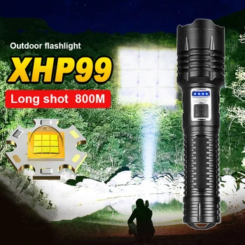 Новый XHP199 Мощный Фонарик 18650 USB Перезаряжаемый светодиодный фонарик XHP160 Высокой Мощности Светодиодные фонари С Зумом Фонарь Для Охоты
