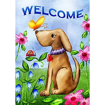 Новый домашний сад Добро Пожаловать Весенний флаг Собаки Двухсторонний Весенний Садовый флаг для наружного дома летний флаг украшение двора