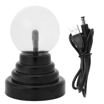 Новый Стеклянный плазменный шар, Горячая Волшебная USB-сфера, лампа-молния, вечерние, черная основа