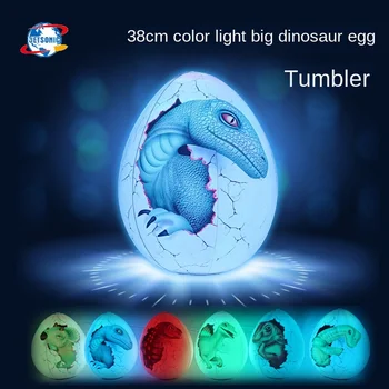 Ночной рынок оптом Мультяшный Надувной стакан с яйцом динозавра, Цветной Светящийся шар-вспышка, Украшение для детского Дня рождения