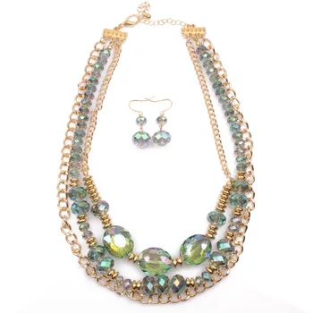 Ожерелье из хрустального стекла с цепочкой, многослойное ожерелье, модные аксессуары высокого класса