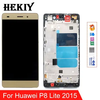 Оригинальный ЖК-дисплей Для Huawei P8 Lite 2015, Дисплей с Рамкой, Сенсорная панель, Экран 5,0 