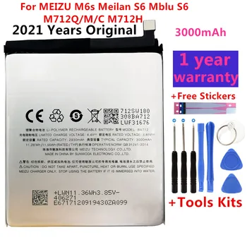 Оригинальный протестированный аккумулятор BA712 Для MEIZU M6s Meilan S6 Mblu S6 M712Q/M/C M712H, Литий-полимерные аккумуляторы для мобильных телефонов