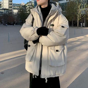 Осенне-зимняя рабочая одежда 2021, куртка с хлопковой подкладкой, мужская зимняя модная куртка с подкладкой в корейском стиле, свободная куртка с подкладкой в гонконгском стиле