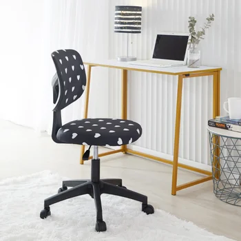 Офисный стул с поворотным сетчатым рабочим столом Justice, черно-белое мебельное кресло в виде сердечек