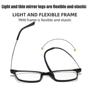 Очки для чтения, Блокирующие синий свет, Прогрессивные Мужские Ультралегкие очки в оптической оправе Tr90, Мультифокальные Очки, Квадратные очки