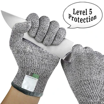 Перчатки с защитой от порезов HPPE EN388 ANSI, Защитные рабочие перчатки 5-го уровня Безопасности, Перчатки для деревообработки, для кухни, для улицы, устойчивые к порезам