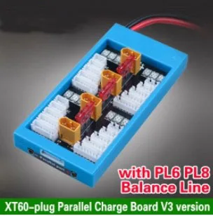 Плата параллельной зарядки XT60-plug/ Плата зарядки литий-ионных аккумуляторов - версия V3 с балансировочной линией PL6 PL8/ JST-XH