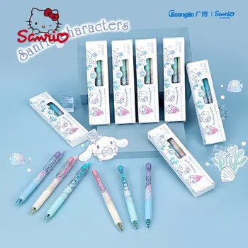 Подлинная серия Sanrio Family Ocean Student Press 0,5 мм, черная гелевая ручка (3 шт.), школьные принадлежности kawaii
