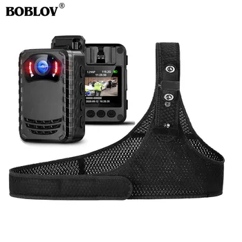 Полицейская камера BOBLOV N9 Носимый мини-Comcorder DVR Full HD 1296P Камера для видеозаписи Bodycam с нагрудным жилетом Плечевой жилет