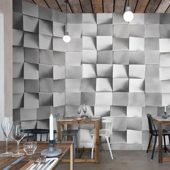 Пользовательские обои фреска промышленный стиль геометрическое 3d трехмерное расширение пространства рельефный фон стены papel de pared