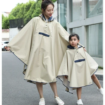 Пончо от дождя для родителей и детей в корейском стиле с сумкой, Водонепроницаемый плащ для детей, Студенческий плащ для девочек С отделением для школьной сумки