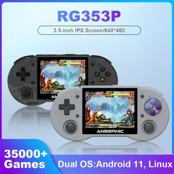 Портативная игровая консоль RG353P в стиле Ретро с 3,5-дюймовым сенсорным экраном Android 11 + Linux System 35000 + Игр HD 5G Wifi Игровой Плеер