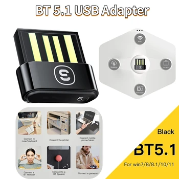 Портативный Мини USB Bluetooth 5.1 Адаптер Приемник Передатчик Беспроводной USB адаптер Донгл внешний для планшета/телефона Android