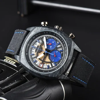Прибытие 2023 года Оригинальный бренд Роскошных часов для мужчин Квадратный корпус Кожаный ремешок Топ Кварцевые часы AAA с автоматической датой Бесплатная доставка