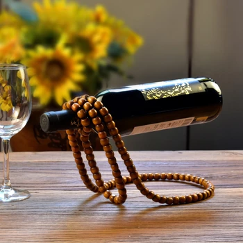 Простой современный винный стеллаж из деревянных бусин украшение стола креативный деревянный винный стеллаж для гостиной украшения винного шкафа