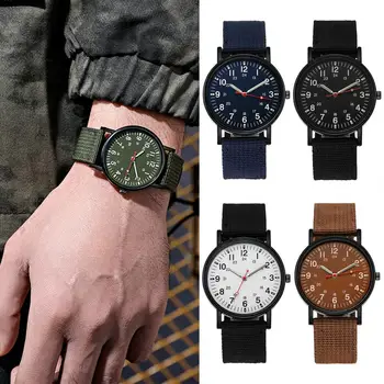 Простые кварцевые наручные часы с Круглым циферблатом, Мягкий браслет, Легкие Тонкие нейлоновые люминесцентные Мужские Кварцевые наручные часы, Мужские часы
