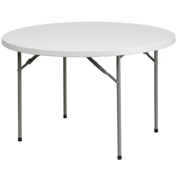 Раскладной стол из гранитного белого пластика 4-футовой формы Kathryn, стол для пикника, стол для кемпинга, Складной стол