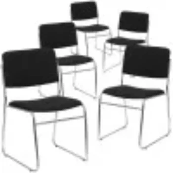 Раскладной стул для штабелирования мебели HERCULES Sled Base, черный, набор из 5 штук