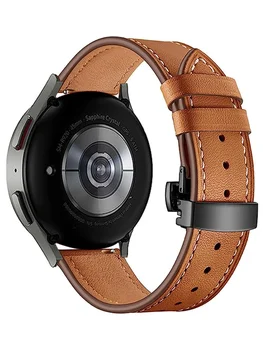 ремешок 20 мм 22 мм Для Samsung Galaxy watch 5/pro/4/classic/gear s3/active 2/спортивный Кожаный браслет correa Huawei GT/2/2e/3/4 ремешок