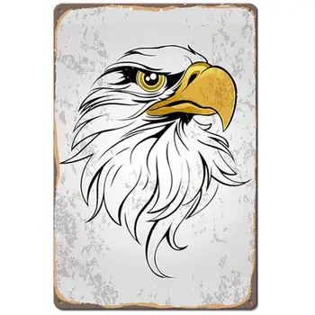 Ретро Дизайн American Eagle Жестяные Металлические Знаки Настенное искусство|Толстая жесть Плакат с принтом Настенное украшение для гаража