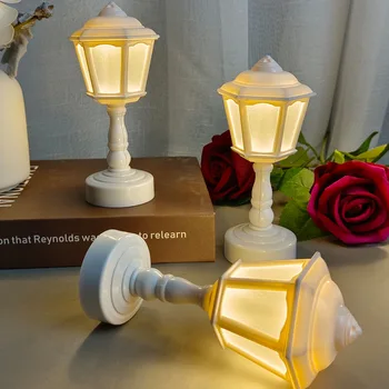 Ретро Светодиодная настольная лампа, декор комнаты в европейском стиле, прикроватный светильник, Мини-настольные лампы на батарейках для креативного подарка, домашнее освещение