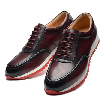 Роскошные брендовые дизайнерские мужские кроссовки Из натуральной кожи с ручной росписью, Повседневная деловая обувь для общения, Мужские уличные оксфорды