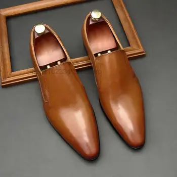 Роскошные мужские черные лоферы из натуральной кожи, мужские повседневные офисные деловые модельные туфли для мужчин, Модная Праздничная Свадебная официальная обувь