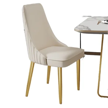 Роскошные современные обеденные стулья Кожаный стул с акцентом, Бархатный обеденный стол, Дизайнерский стул, Золотая кухонная мебель Sillas De Comedor