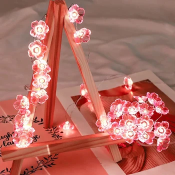 Светодиодные Вишневые гирлянды с цветочными гирляндами на батарейках Свадьба День Святого Валентина Рождественская вечеринка Декор Гирлянды сказочные огни