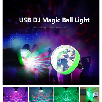 Светодиодный RGB Сценический светильник USB Голосовое Управление Волшебный Шар DJ Лампа для Вечеринки KTV Бар Диско Огни Для Праздника Рождественский Декор Атмосферный Светильник