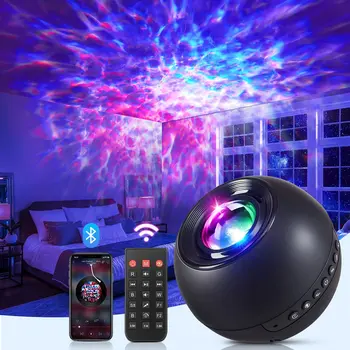 Светодиодный проектор водной ряби, ночник, Звездный проектор, Галактика, Звездное небо с Bluetooth-динамиком, ночник для спальни