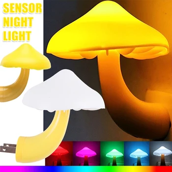 Сенсорные светодиодные ночники с Милым Грибным управлением Индукционными Энергосберегающими Вставляемыми настенными светильниками для спальни Взрослого ребенка Украшение дома