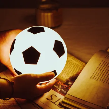 Силиконовый футбольный светодиодный ночник с регулируемой Яркостью Сенсорный датчик USB Перезаряжаемое украшение Водонепроницаемая шаровая лампа для детей Детские игрушки в Подарок
