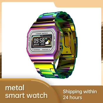 Смарт-часы Мужские Из металлического материала, часы с пульсом, водонепроницаемый спортивный Фитнес-трекер, Погода, Женские умные часы для Android iOS xiaomi