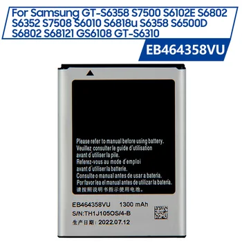 Сменный Аккумулятор EB464358VU Для Samsung GT-S6358 S7500 S6102E S6802 S6352 S7508 S6010 S6818 S6358 S6500D S6812I GT-S6310