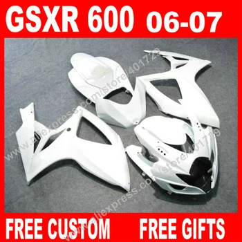 Совершенно новые обтекатели для 2006 2007 белый черный мотоцикл SUZUKI GSXR 600 750 7 подарков K6 BACARDI ABS GSXR600 GSXR750 комплект VH83