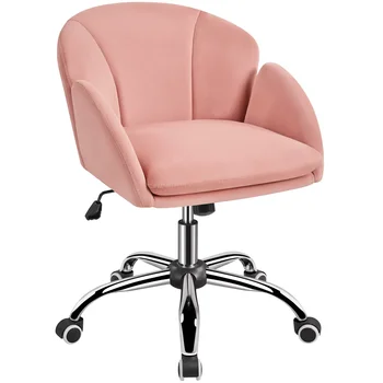 Современный Бархатный рабочий стул на колесиках для домашнего офиса, Розовая Мебель Компьютерный стул Розовый Рабочий Стул Офисные стулья