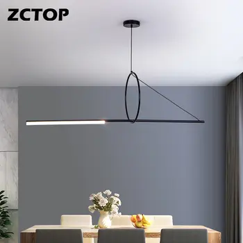 Современный черный светодиодный подвесной светильник Подвесная люстра для гостиной столовой Кухни ресторана Декор Подвесной светильник Подвесной блеск