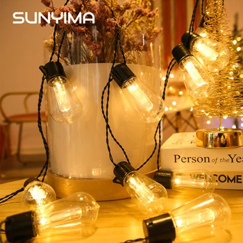 Солнечные Наружные фонари S14 15Ft 20 LED String Light RGB Лампа Садовая Рождественская лампа для вечеринки по случаю Дня рождения, Свадьбы, Рождества, Декоративные Новые