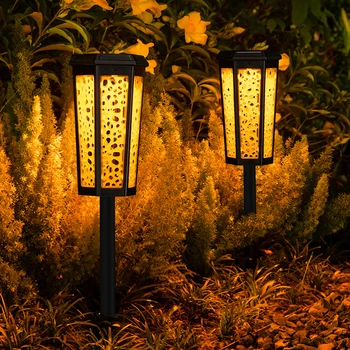 Солнечные садовые фонари, Уличная лампа для двора, Ip65, Водонепроницаемый RGB Теплый свет для сада, газона, заднего двора, ландшафта Крыльца, декора