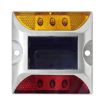 Солнечный двухцветный дорожный фонарь из литого алюминия, мигающий ночной предупреждающий стробоскопический фонарь, дорожный фонарь для грузовиков, сад, шоссе, препятствие