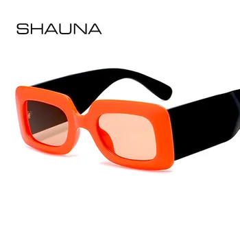 Солнцезащитные очки SHAUNA в стиле Ретро, прямоугольные Солнцезащитные очки, женские очки с широкими ножками, оттенки UV400, Брендовая Дизайнерская обувь, Трендовые оправы для оптических очков в стиле Ретро для мужчин