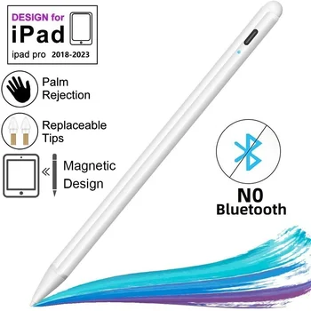 Стилус-карандаш, совместимый с Apple iPad Pro / Air (2018-2023) Емкостная ручка с отводом ладони и магнитным отсосом быстрой зарядки