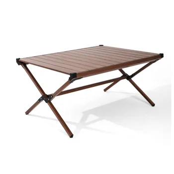 Стол для кемпинга Ozark Trail с алюминиевым откидным верхом, темно-коричневый маленький столик, настольный столик на открытом воздухе