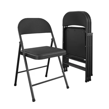 Тканевый складной стул COSCO SmartFold ™, 4 упаковки, черный