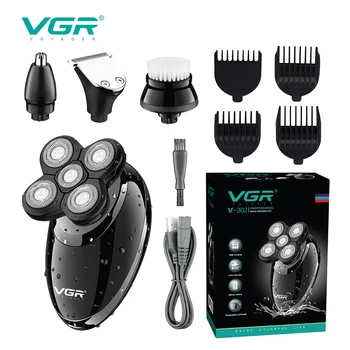 Триммер для волос VGR, перезаряжаемая бритва, Профессиональная бритва, бытовой станок для бритья, Многофункциональные бритвы для бритья мужчин V-302