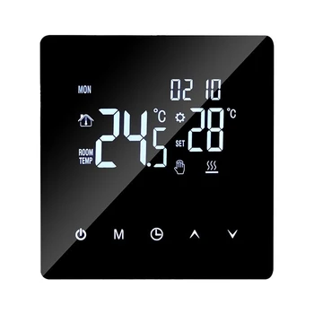 Умный Термостат Термометры с сенсорным экраном Температура Электрического Нагрева Интеллектуальный Сенсорный ЖК-экран